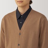 紳士　洗えるウールハイゲージＶネックカーディガン