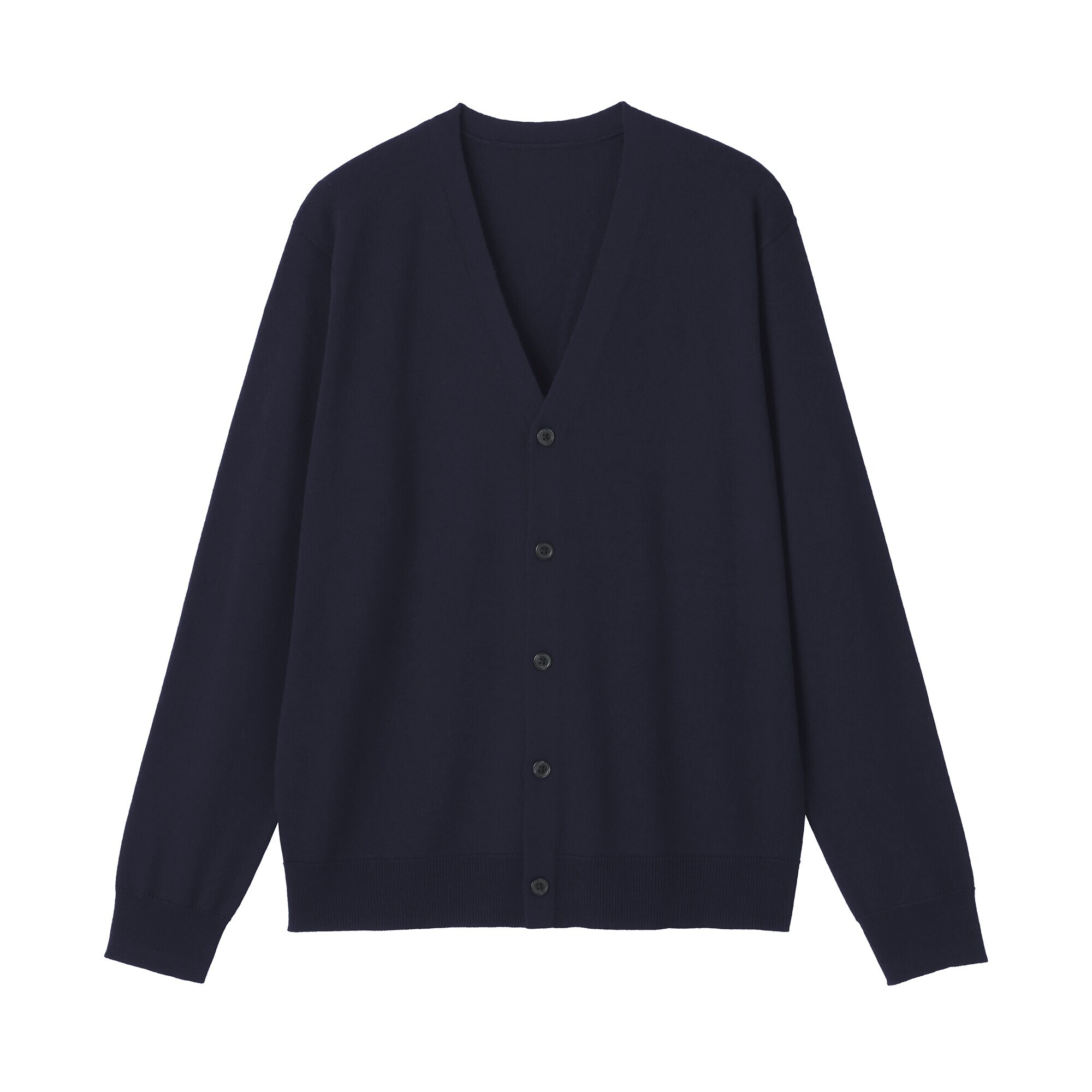 紳士　洗えるウールハイゲージＶネックカーディガン