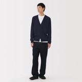 紳士　洗えるウールハイゲージＶネックカーディガン