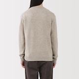 紳士　洗えるウールミドルゲージＶネックカーディガン