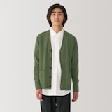 紳士　洗えるウールミドルゲージＶネックカーディガン