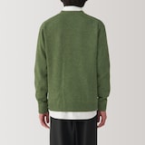 紳士　洗えるウールミドルゲージＶネックカーディガン