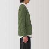 紳士　洗えるウールミドルゲージＶネックカーディガン