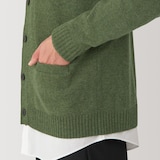 紳士　洗えるウールミドルゲージＶネックカーディガン