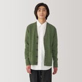 紳士　洗えるウールミドルゲージＶネックカーディガン