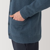 紳士　洗えるウールミドルゲージＶネックカーディガン