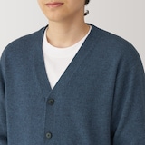 紳士　洗えるウールミドルゲージＶネックカーディガン