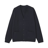 紳士　洗えるウールミドルゲージＶネックカーディガン