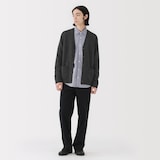 紳士　洗えるウールミドルゲージＶネックカーディガン