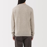 紳士　洗えるウールミドルゲージＶネックカーディガン