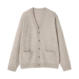 紳士　洗えるウールミドルゲージＶネックカーディガン