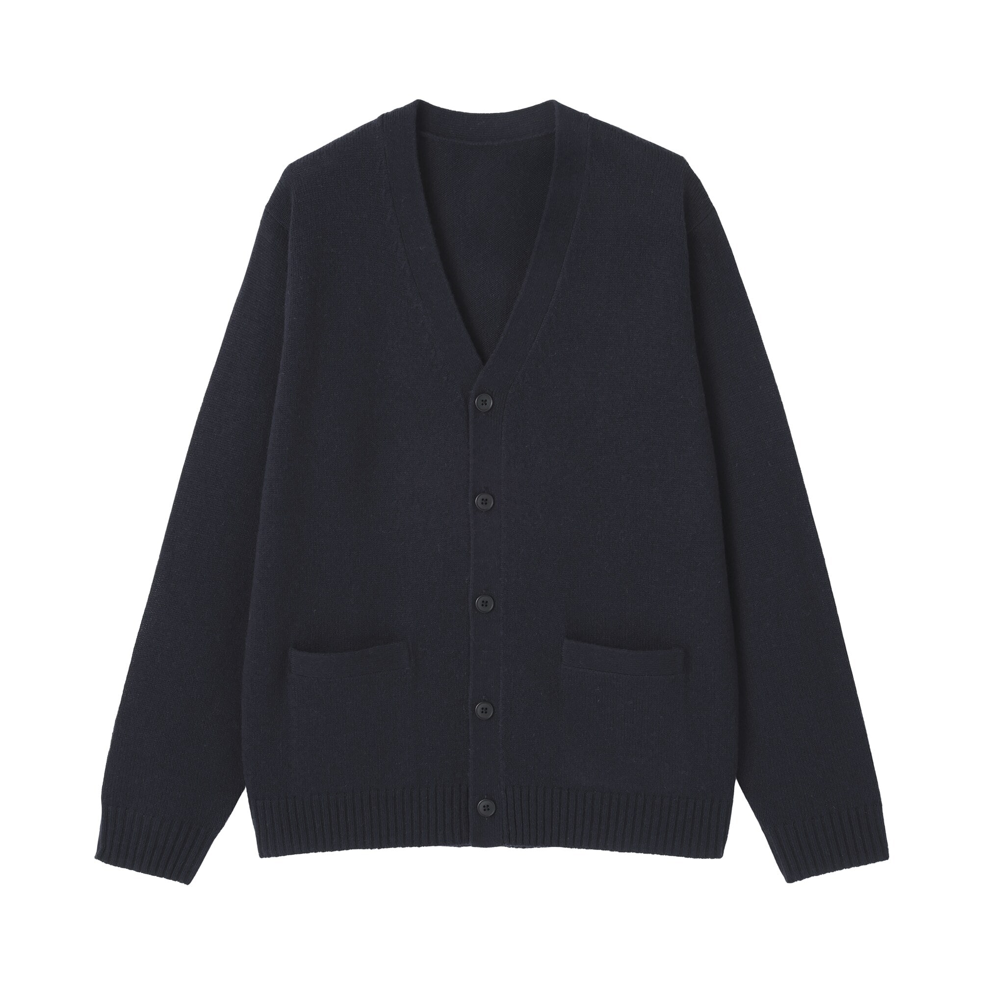 紳士 洗えるウールミドルゲージVネックカーディガン | 無印良品
