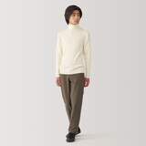 紳士　洗えるウールリブタートルネックセーター