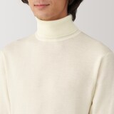 紳士　洗えるウールリブタートルネックセーター