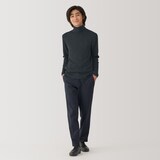 紳士　洗えるウールリブタートルネックセーター