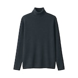 紳士　洗えるウールリブタートルネックセーター