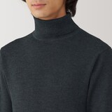 紳士　洗えるウールリブタートルネックセーター