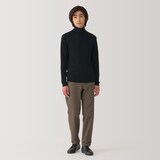 紳士　洗えるウールリブタートルネックセーター