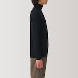 紳士　洗えるウールリブタートルネックセーター