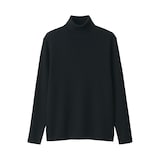 紳士　洗えるウールリブタートルネックセーター