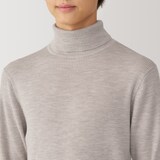 紳士　洗えるウールリブタートルネックセーター