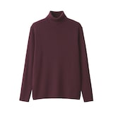 紳士　洗えるウールリブタートルネックセーター