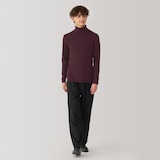 紳士　洗えるウールリブタートルネックセーター