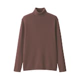 紳士　洗えるウールリブタートルネックセーター