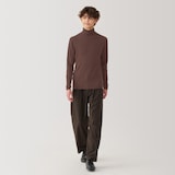 紳士　洗えるウールリブタートルネックセーター