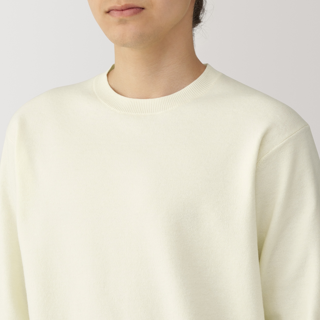 紳士　洗えるミラノリブ編みクルーネックセーター