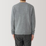 紳士　洗えるウールミドルゲージクルーネックセーター