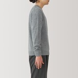 紳士　洗えるウールミドルゲージクルーネックセーター