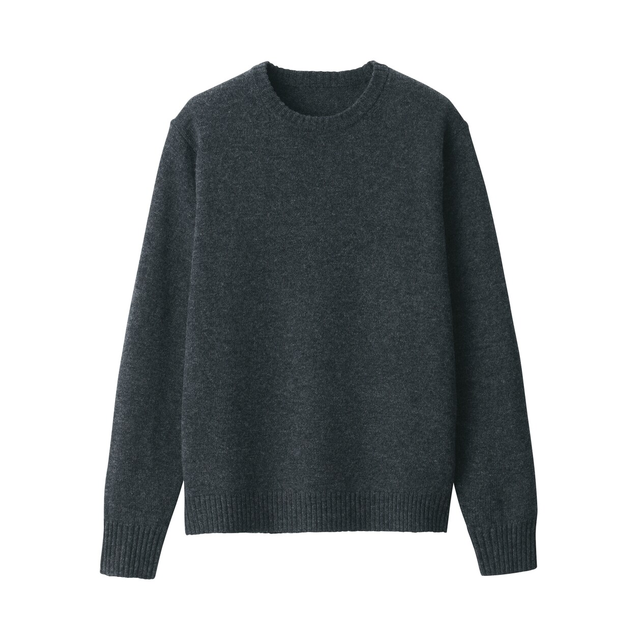 紳士　洗えるウールミドルゲージクルーネックセーター