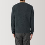 紳士　洗えるウールミドルゲージクルーネックセーター