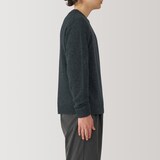 紳士　洗えるウールミドルゲージクルーネックセーター