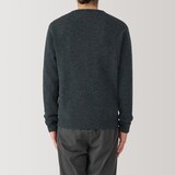 紳士　洗えるウールミドルゲージクルーネックセーター