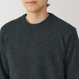 紳士　洗えるウールミドルゲージクルーネックセーター