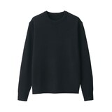 紳士　洗えるウールミドルゲージクルーネックセーター