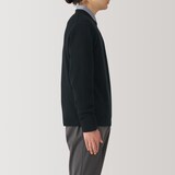 紳士　洗えるウールミドルゲージクルーネックセーター