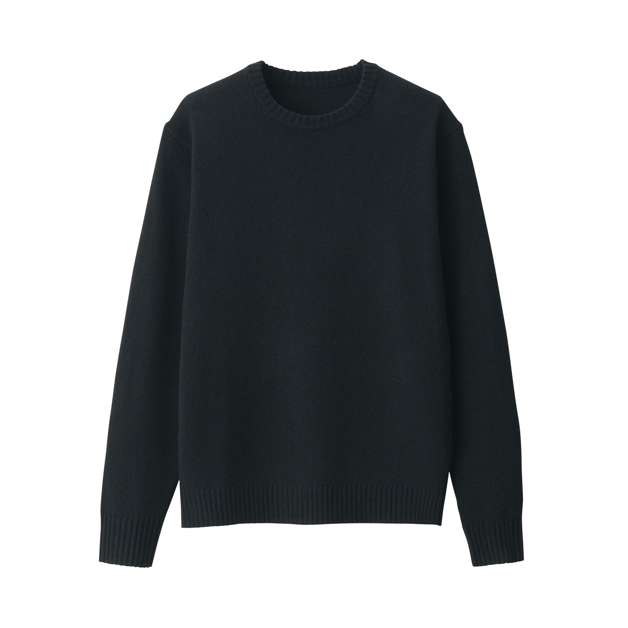 紳士　洗えるウールミドルゲージクルーネックセーター