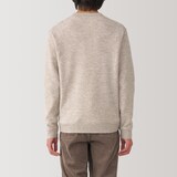 紳士　洗えるウールミドルゲージクルーネックセーター