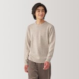 紳士　洗えるウールミドルゲージクルーネックセーター