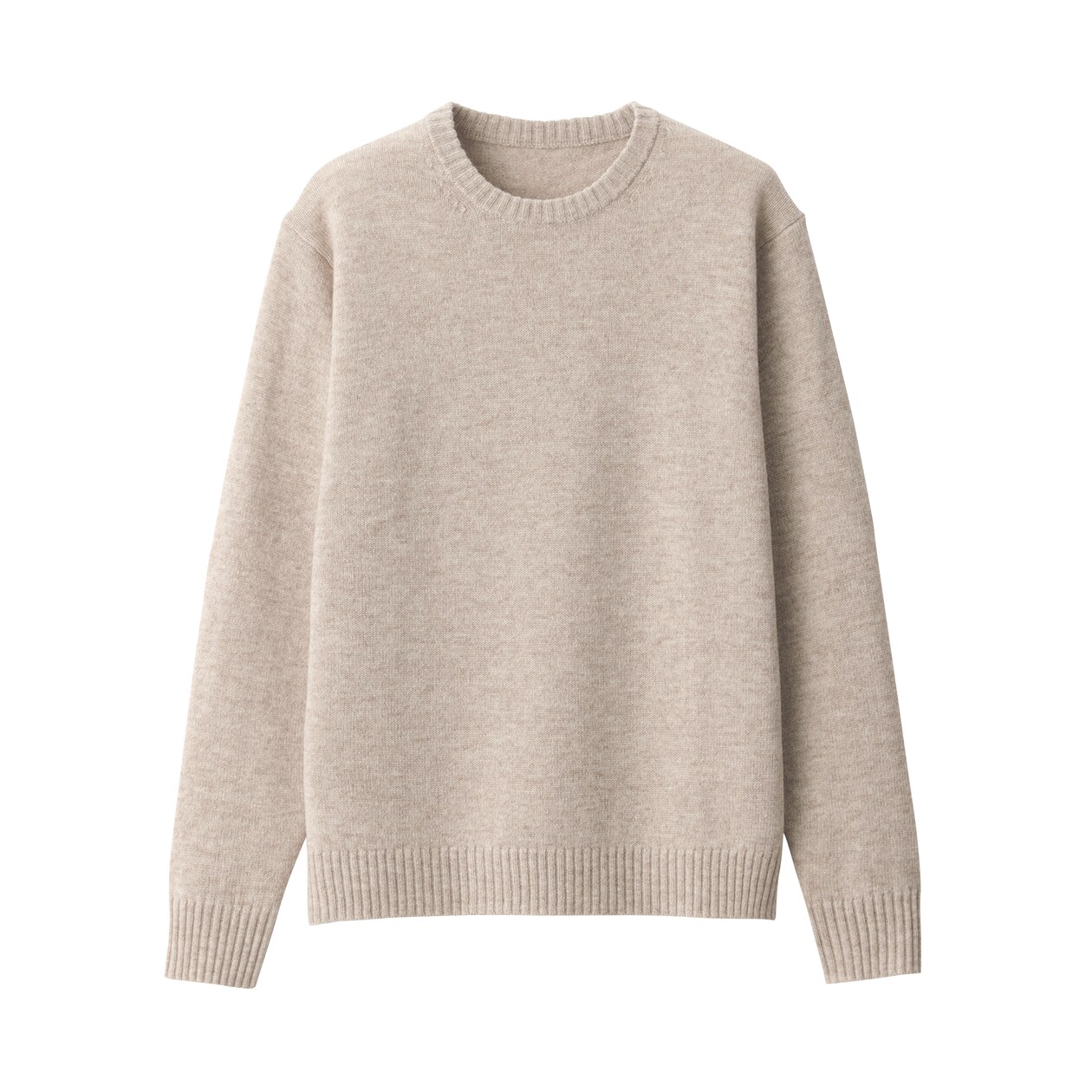 紳士　洗えるウールミドルゲージクルーネックセーター