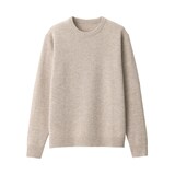 紳士　洗えるウールミドルゲージクルーネックセーター