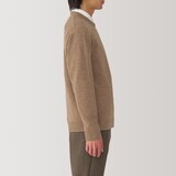 紳士　洗えるウールミドルゲージクルーネックセーター