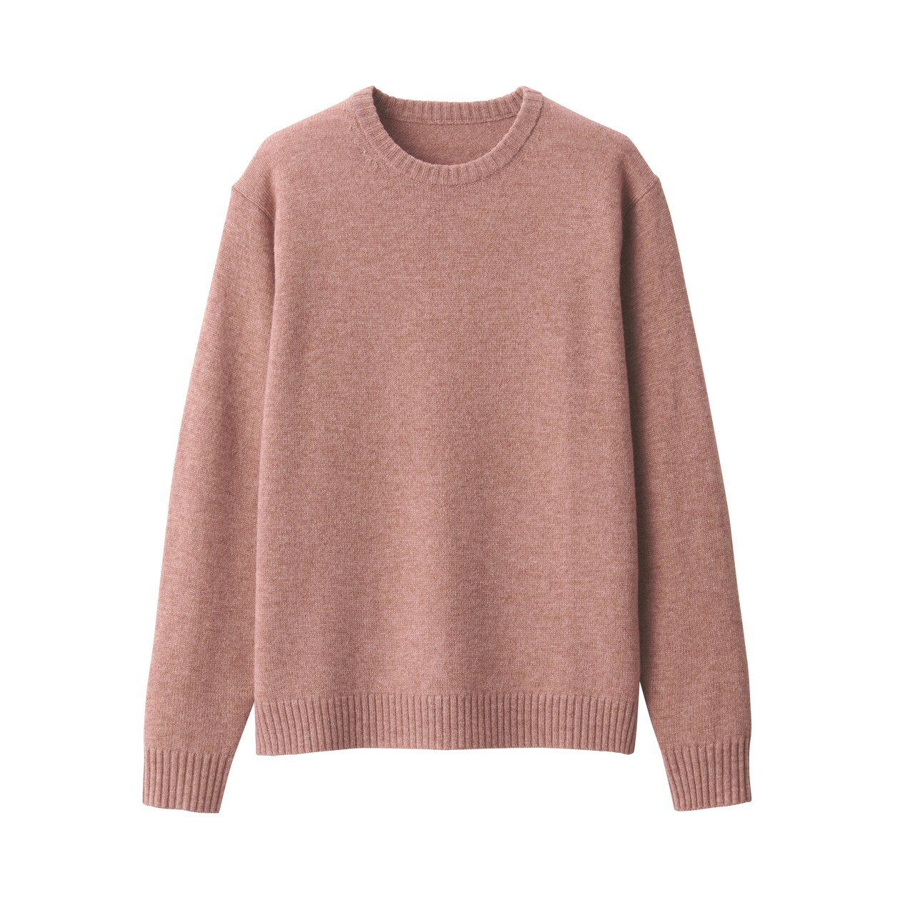 紳士　洗えるウールミドルゲージクルーネックセーター