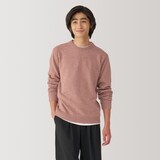 紳士　洗えるウールミドルゲージクルーネックセーター