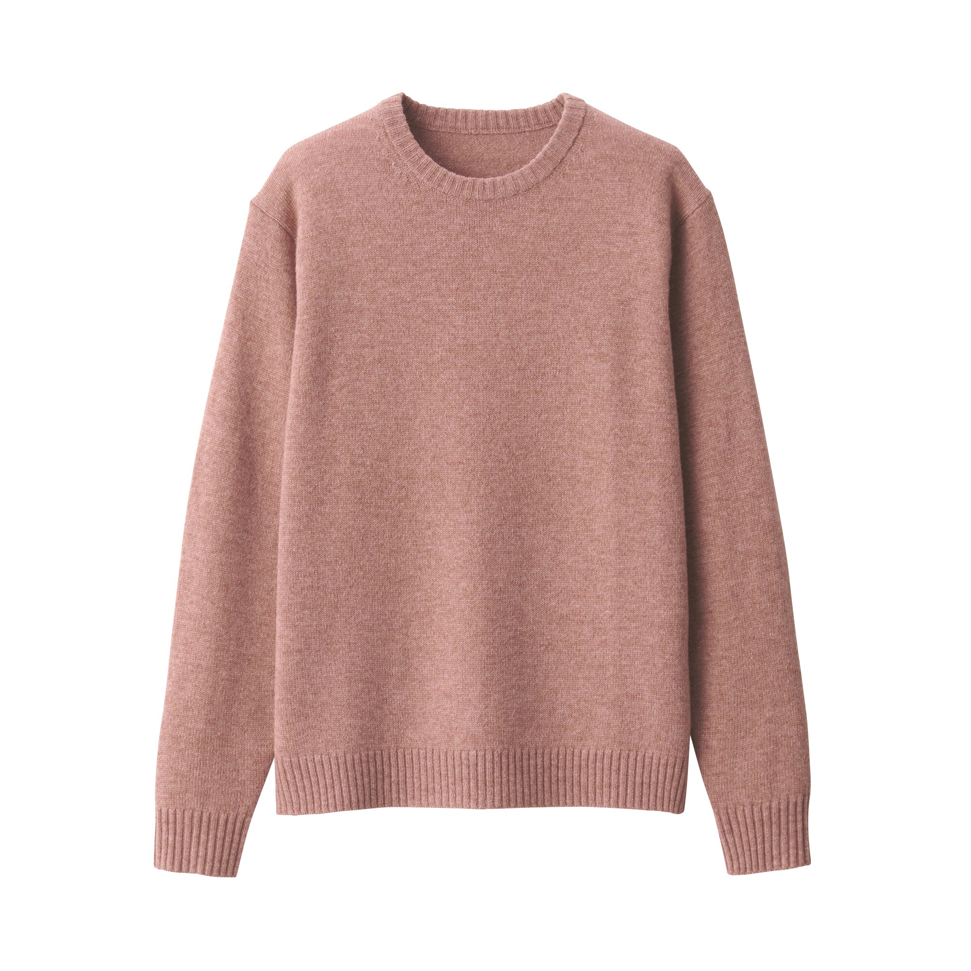 紳士　洗えるウールミドルゲージクルーネックセーター