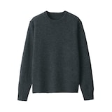 紳士　洗えるウールミドルゲージクルーネックセーター