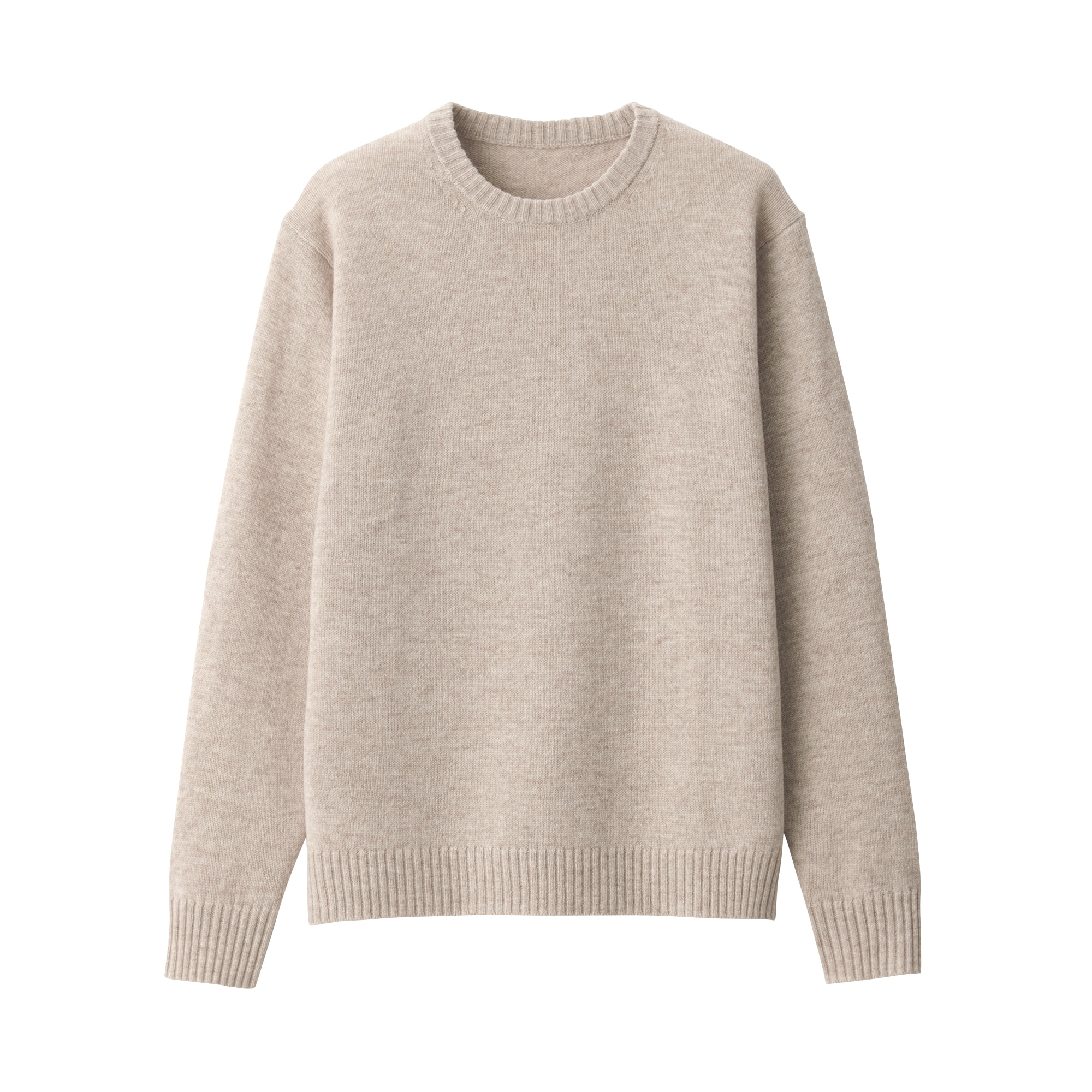 紳士　洗えるウールミドルゲージクルーネックセーター